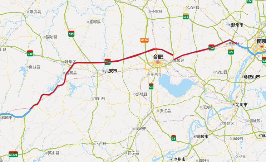 滬蓉高速公路地圖-安徽段